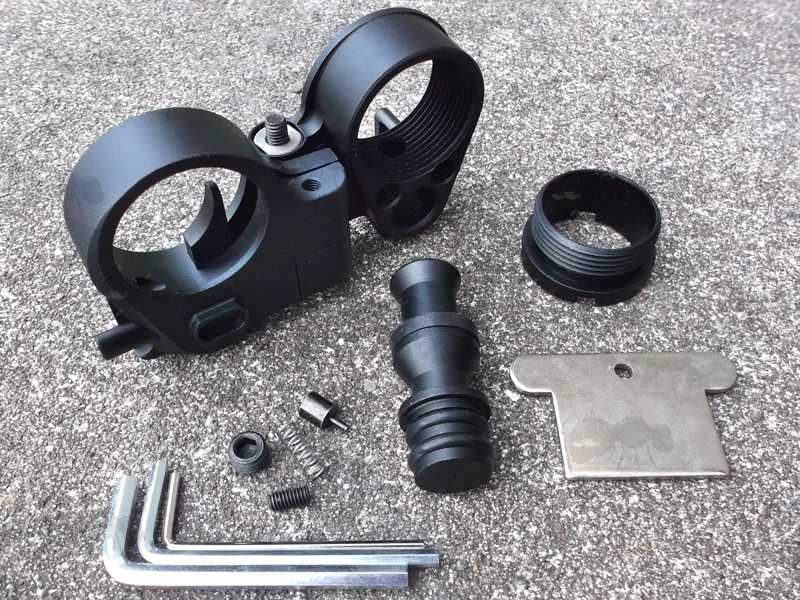 Rifle Fixed to Folding Butt Stock Tube Adapter