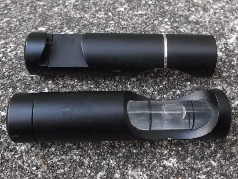 Top and Base View of The Dovetail Rail Fitting Bubble Level Anti-Cant Devices