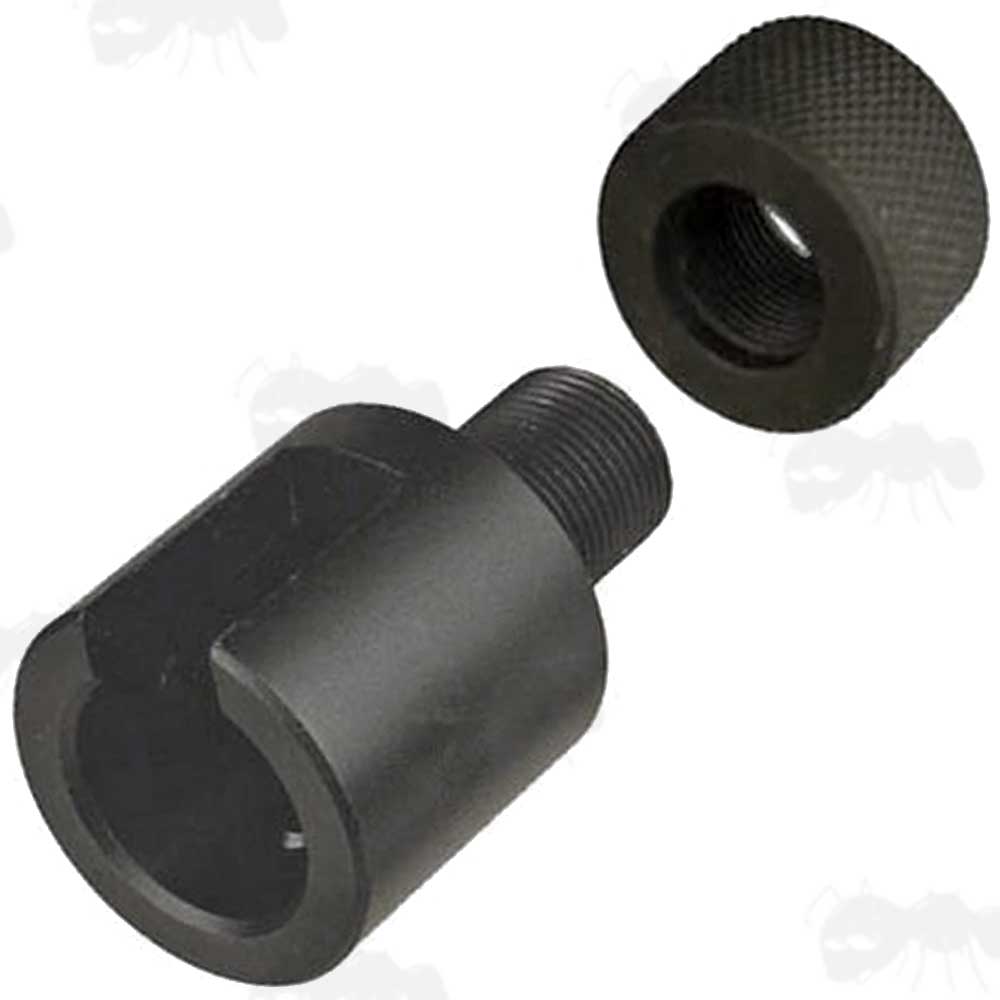 Slip-On Adapter with Thread Guard for Henry U.S Survival Rifle (AR-7) Rifles to Accept 1/2-28″ American Thread Silencers