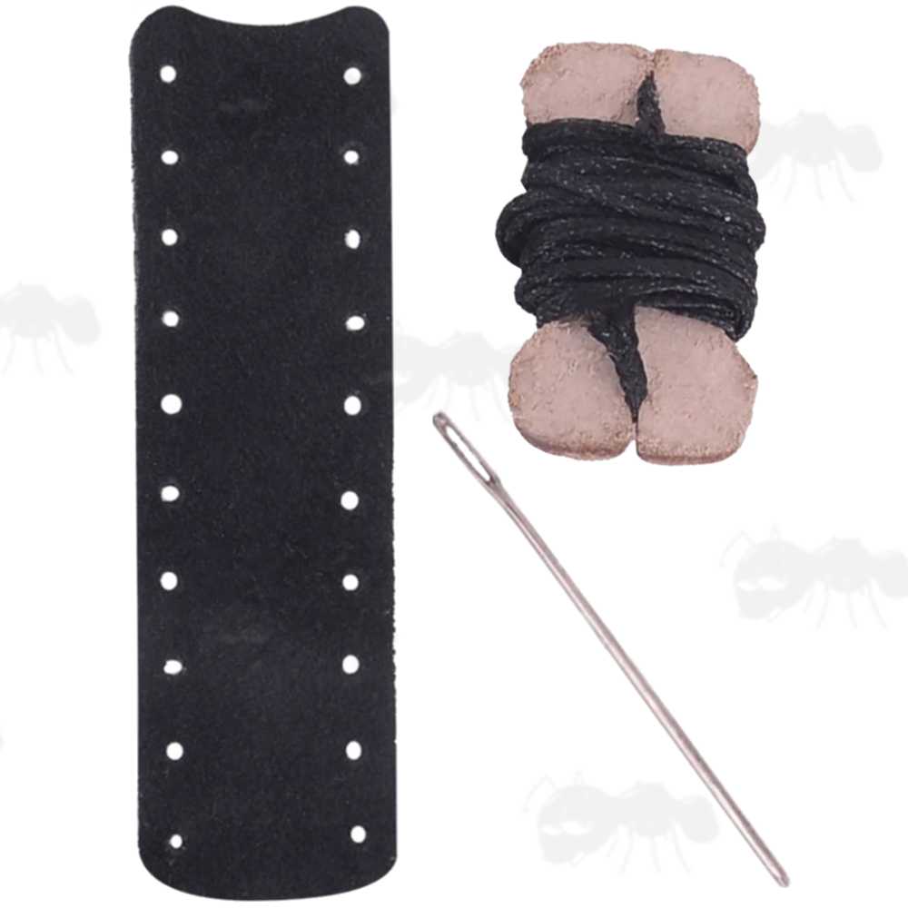 Black Suede Leather Wrap with Black Thread for Standard Length Levers on Lever Action Rifles