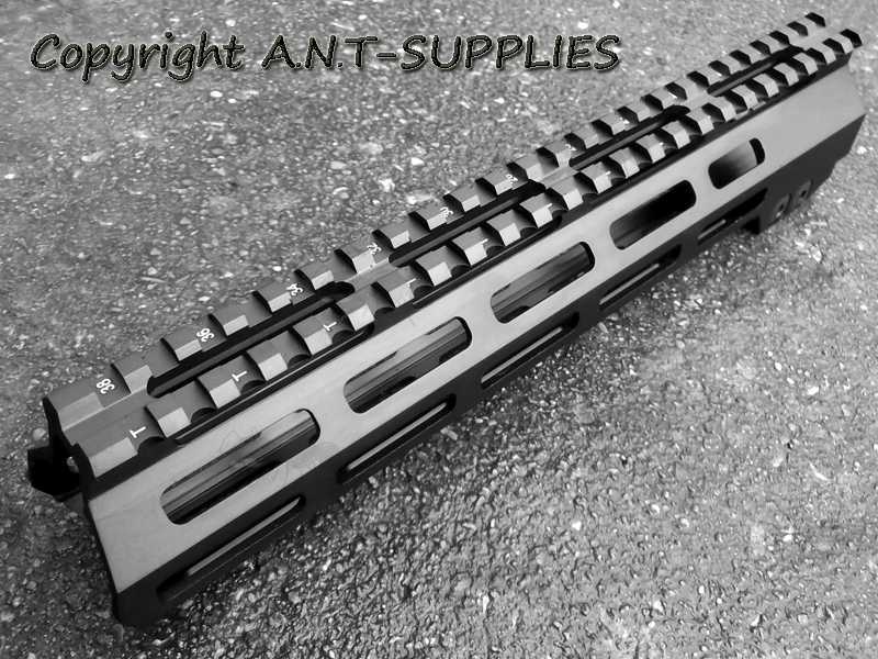 Top Picatinny Rail View on The AR Style Alloy Ten Inch M-Lok Free Float Handguard
