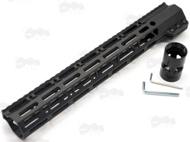 AR Style Alloy Thirteen and a Half Inch M-Lok Free Float Handguard with Picatinny Top Rail