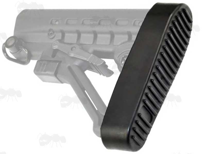 M4 Retractable Stock Black Rubber Recoil Butt Pad Shown Fitted to Retractable Buttstock