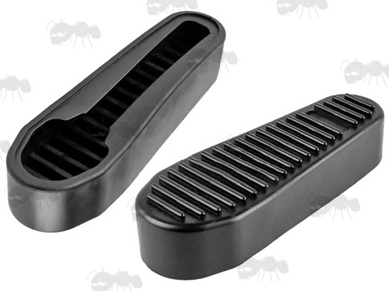 Outer and Inner Fitting View of The M4 Retractable Stock Black Rubber Recoil Butt Pad