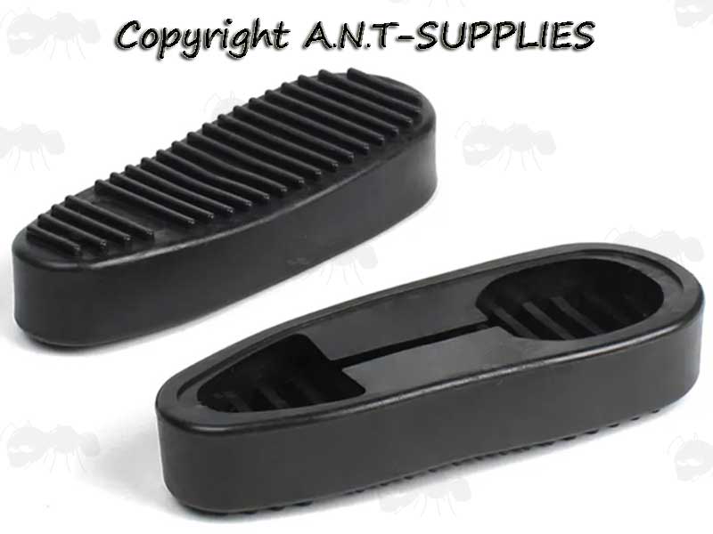 Outer and Inner Fitting View of The M4 Retractable Stock Black Rubber Recoil Butt Pad