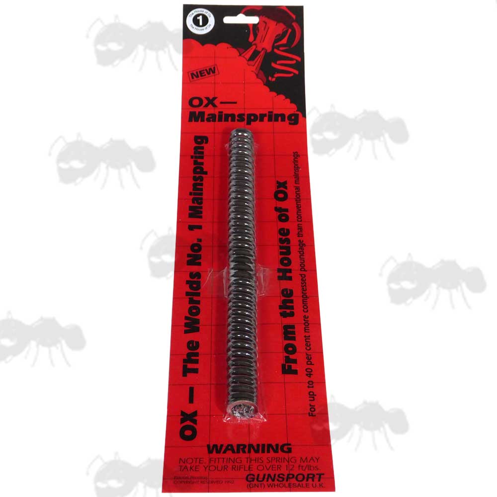 OX Air Rifle Main Spring in Red Hanger Display Packaging OXM1