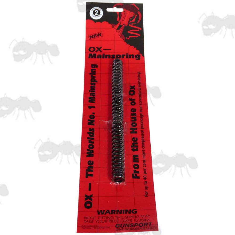 OX Air Rifle Main Spring in Red Hanger Display Packaging OXM2