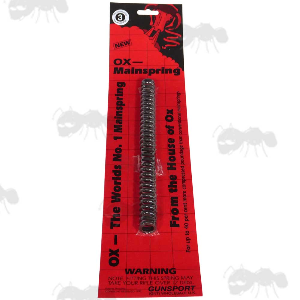 OX Air Rifle Main Spring in Red Hanger Display Packaging OXM3
