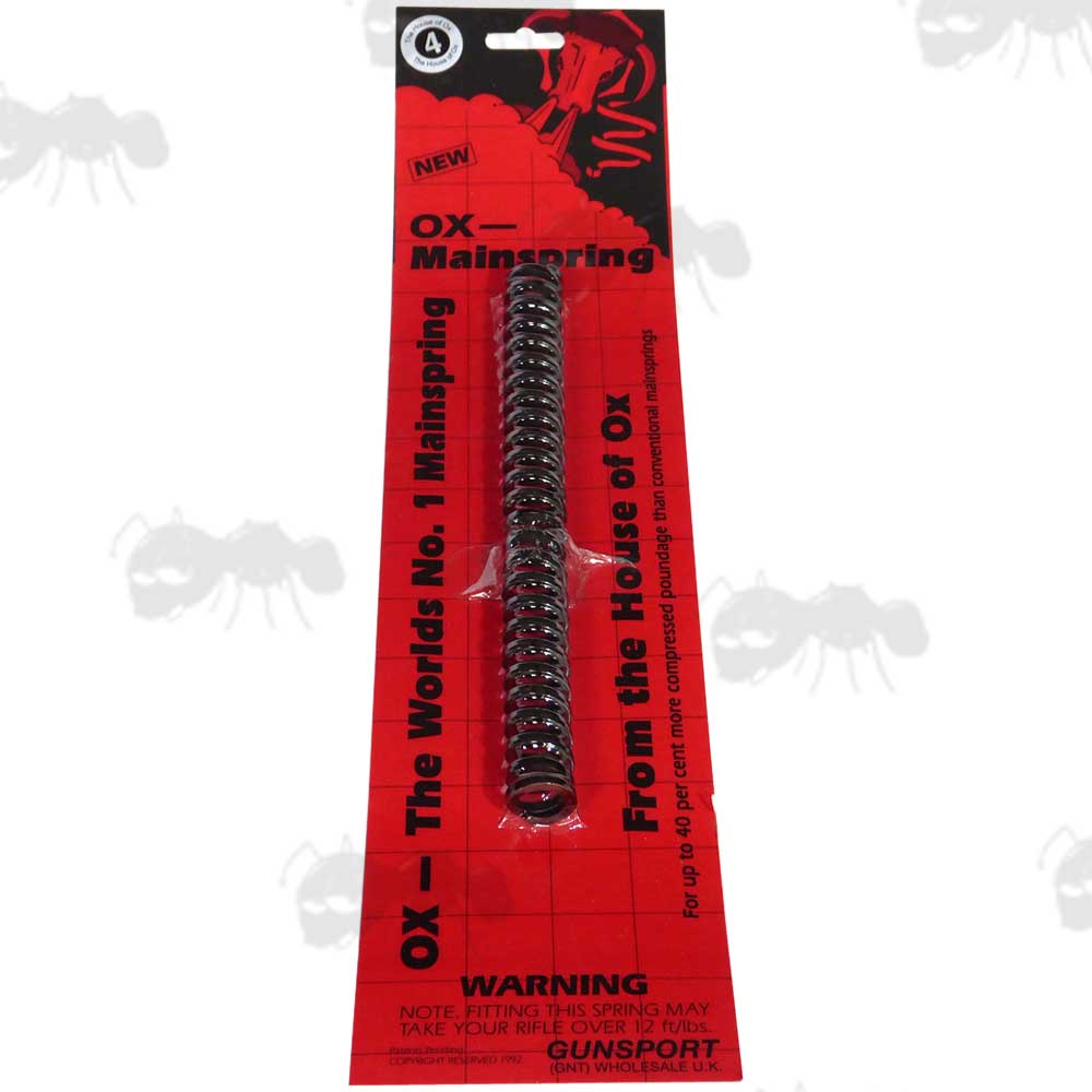 OX Air Rifle Main Spring in Red Hanger Display Packaging OXM4