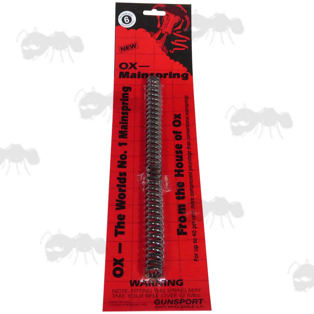 OX Air Rifle Main Spring in Red Hanger Display Packaging OXM6