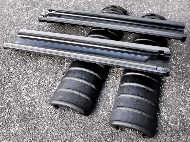 Two Black Coloured Ribbed Rail Cover Fitted To a Weaver / Picatinny Handguards