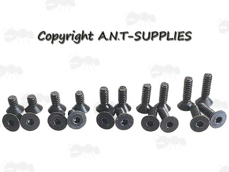 Pack of Twenty Assorted Lengths of #6-40 Thread Flat Countersunk Head Gunsmith Screws
