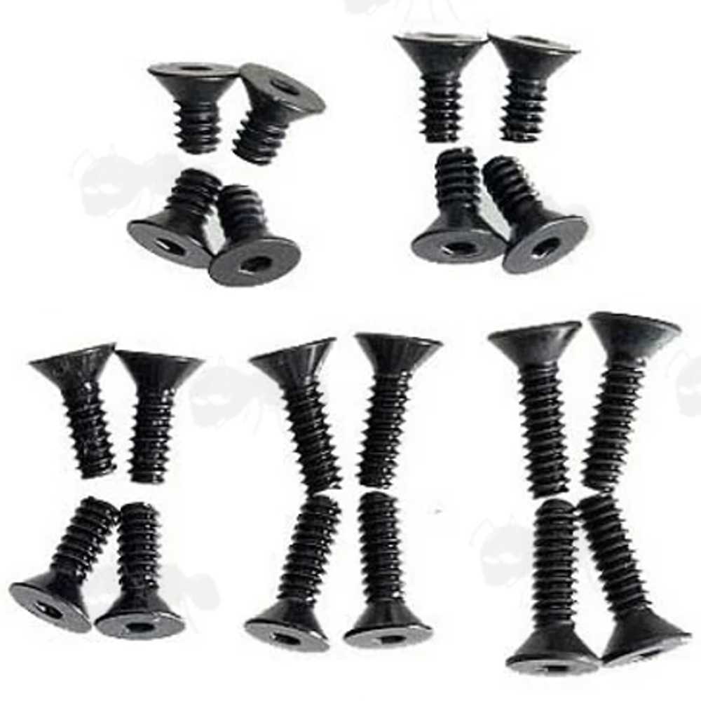 Pack of Twenty Assorted Lengths of #6-40 Thread Flat Countersunk Head Gunsmith Screws