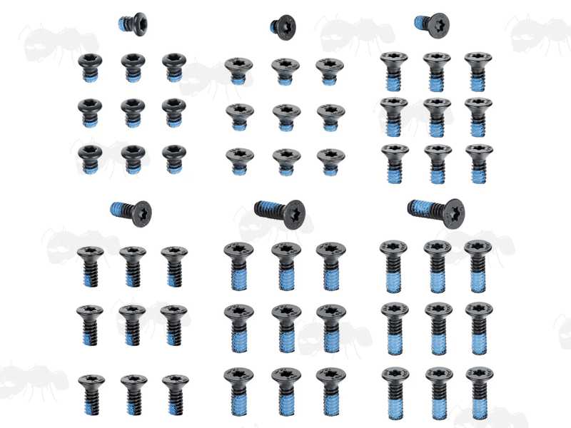 Selection of Six #6-32 Replacement Scope Rail / Mount Screws with Flat T10 Heads