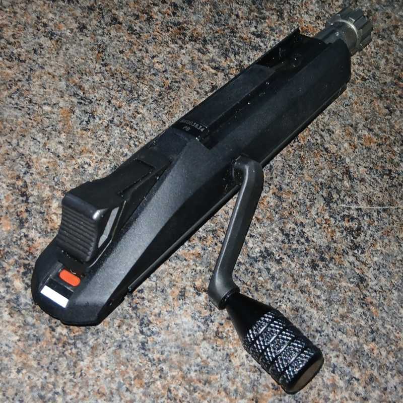 Black Knurled Finished All Metal Rifle Bolt Handle Knob with 6mm Thread, Shown Fitted to an Beretta BRX1 Bolt