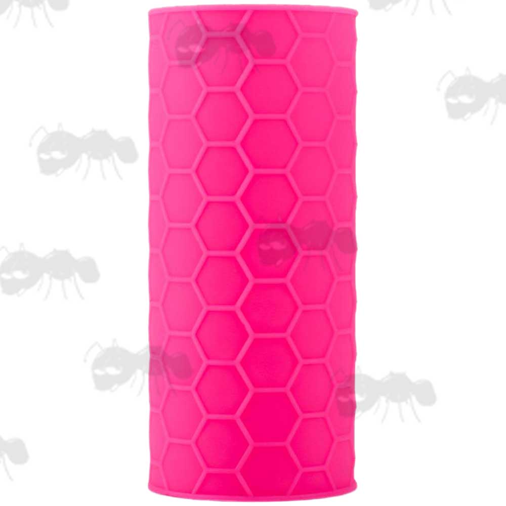 Pink Hexagon Textured Rubber Slip-on Gun Grip Cover Sleeve Tube