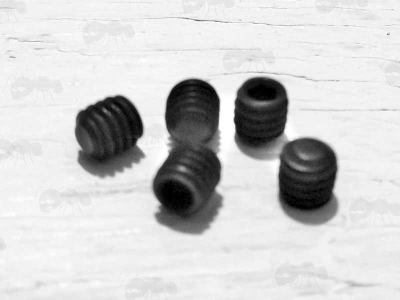Five Air Arms TX228 Flat End Black Grub Screws