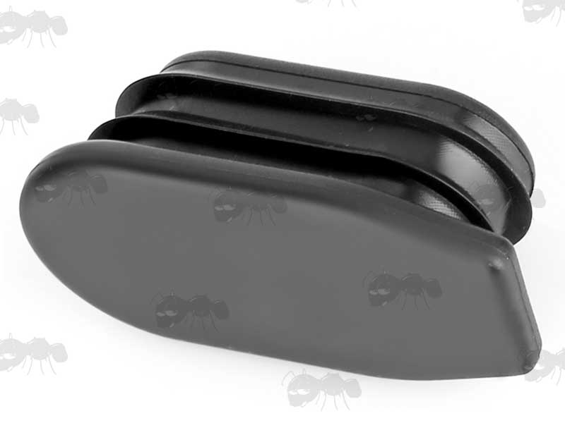 End View of The Black Rubber AR-15 A2 Style Pistol Grip Plug