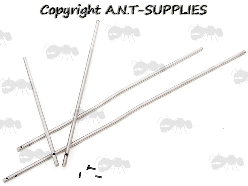 Four AR Rifle Stainless Steel Gas Tubes with Roll Pins, In Pistol, Carbine, Mid and Rifle Lengths