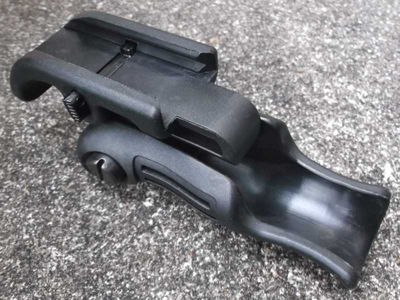 Rail Fitting View on The Black Coloured Small Folding Vertical Grip