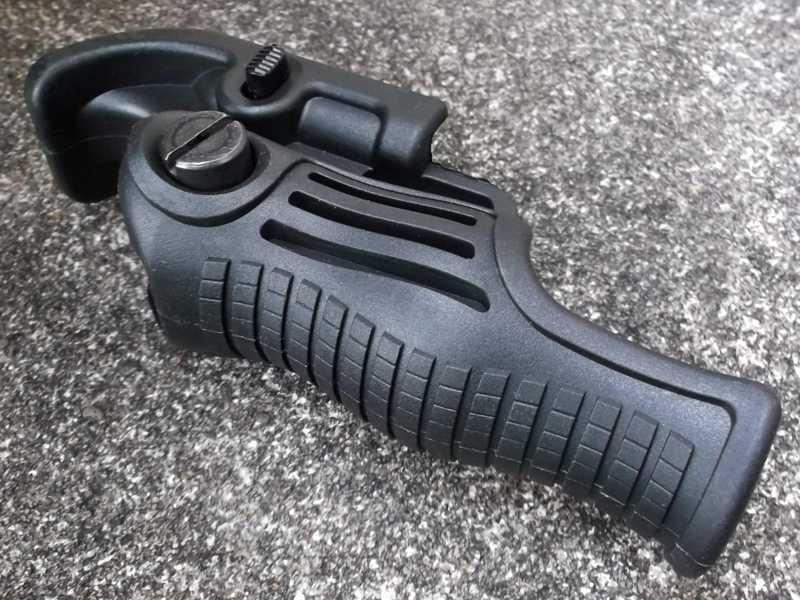 Folded Down View of The Black Coloured Small Folding Vertical Grip
