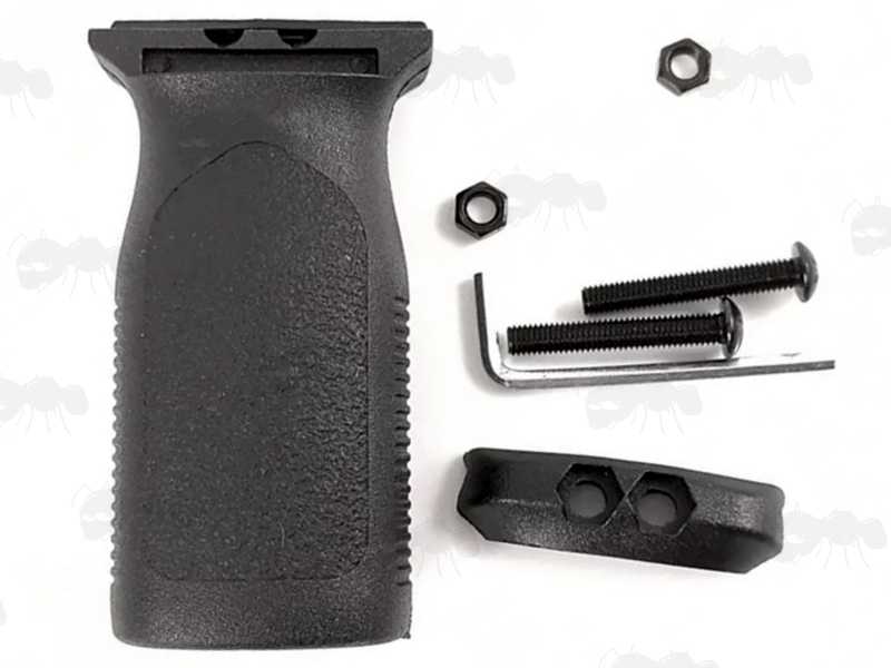 Dismantled View of The Tac Rifle Black Polymer Vertical Grip for Picatinny Rifle Handguards