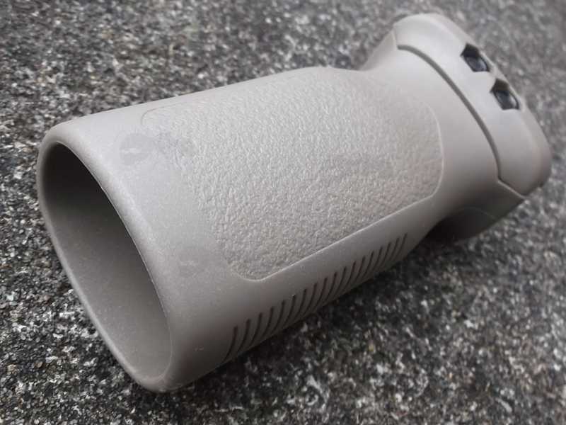 Hollow Grip End View of The Tac Rifle Tan Polymer Vertical Grip for Picatinny Rifle Handguards
