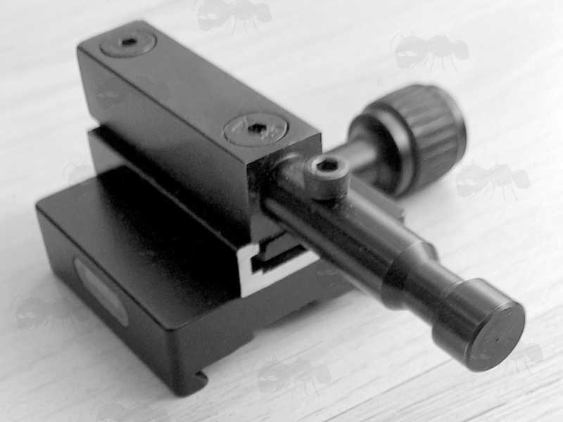 Base Rail View of The Anschutz Forend Rail Bipod Spigot Adapter