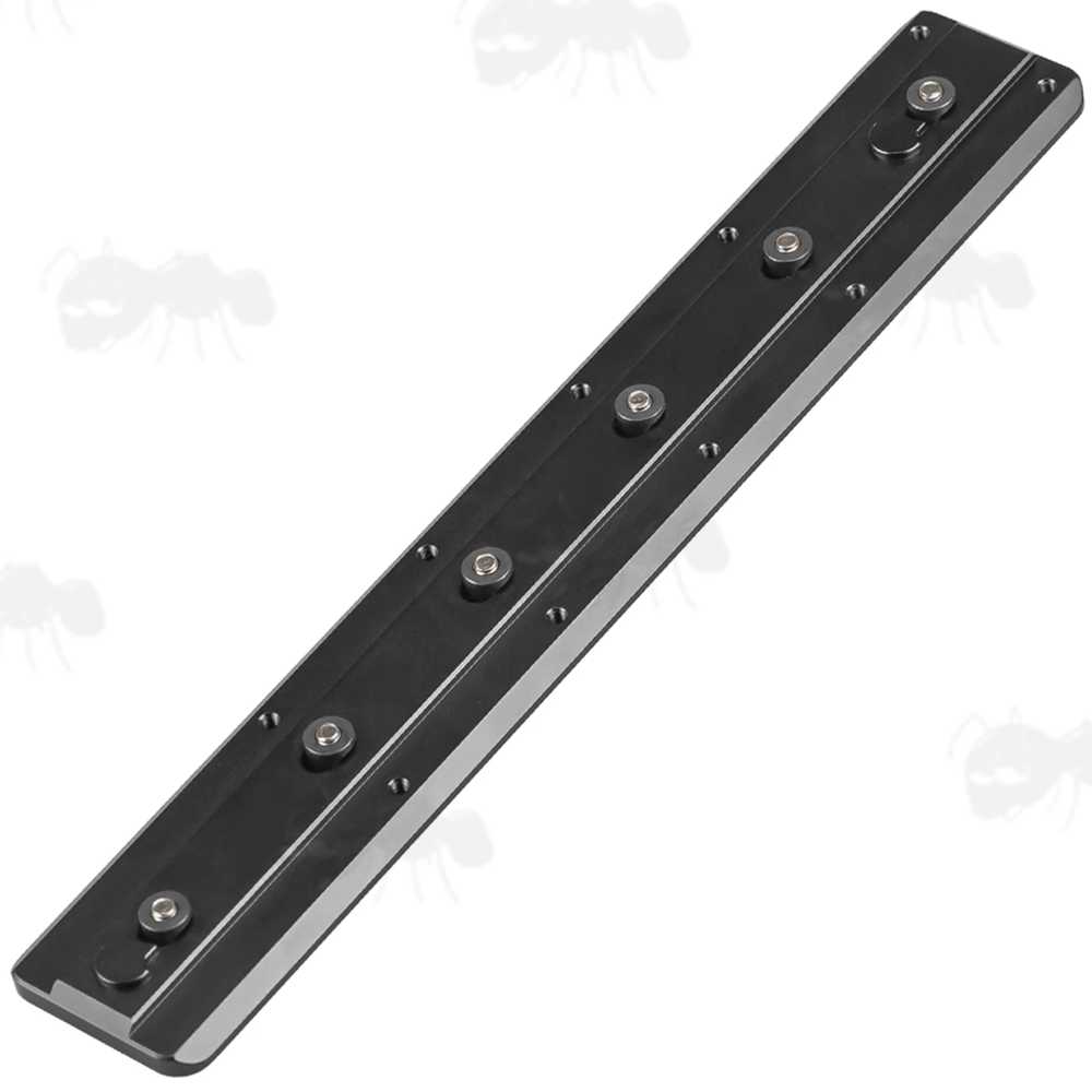 240mm Long Black Anodised Aluminium ARCA Swiss Tripod Mounting Plate for Keymod Rifle Handguard