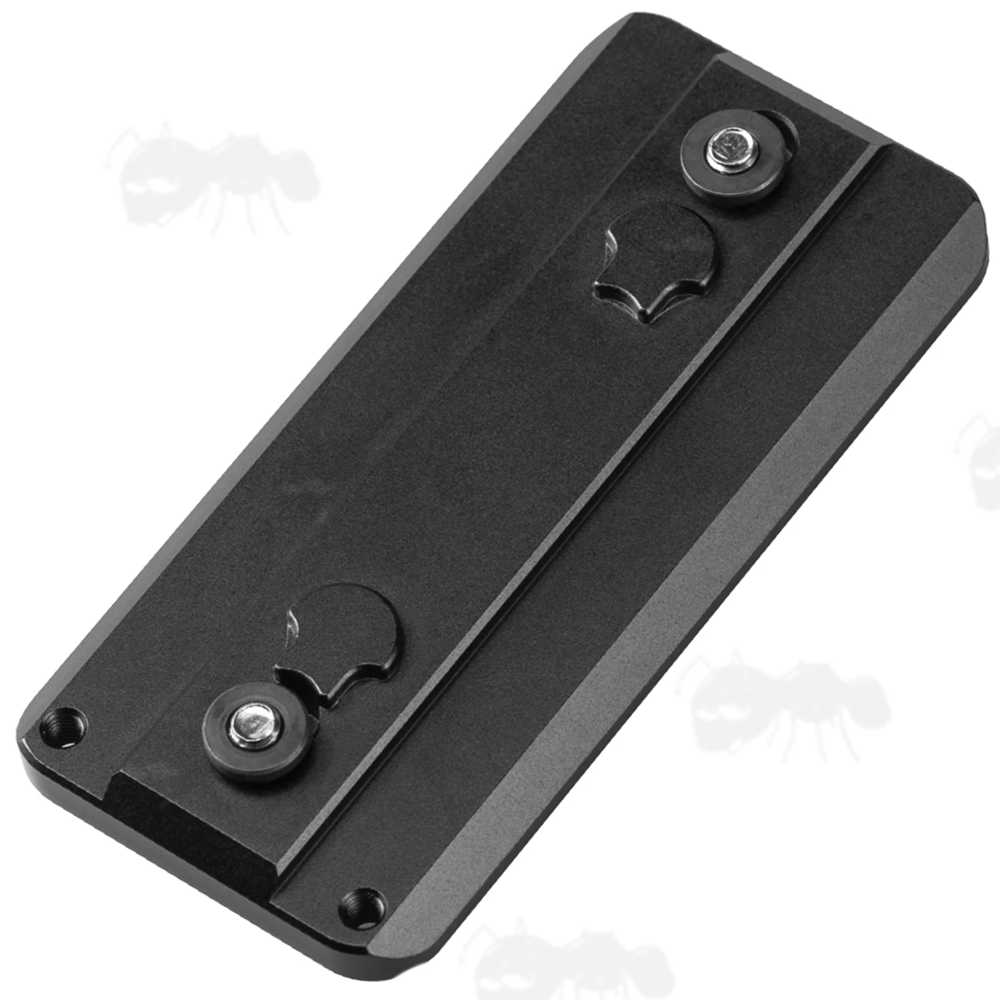80mm Long Black Anodised Aluminium ARCA Swiss Tripod Mounting Plate for Keymod Rifle Handguard