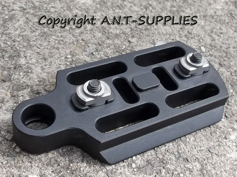 M-Lok Fittings View on The Black Anodised Aluminium ARCA Swiss Tripod Mounting Plate for M-Lok Rifle Handguard