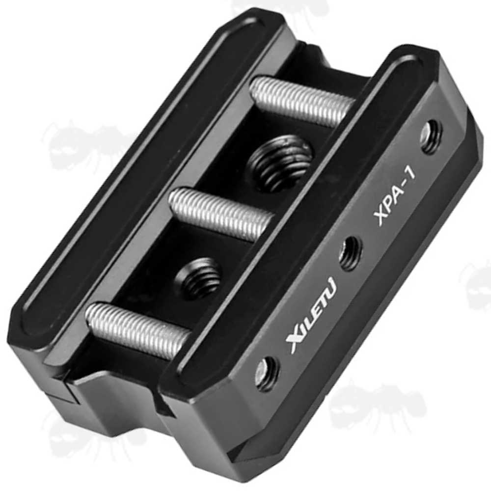 60mm Long Black Anodised Aluminium ARCA Swiss Tripod Mounting Plate for Picatinny Railed Rifles