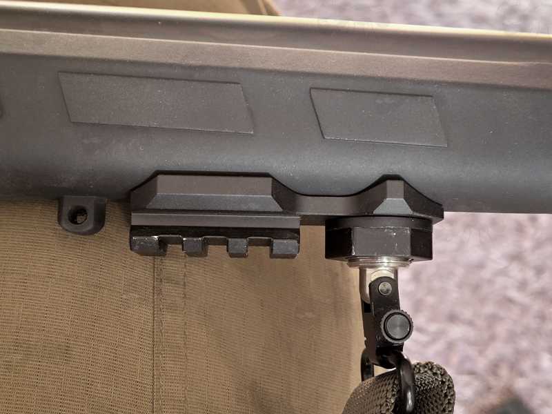 QD Swivel Stud Fitting Three Slot Bipod Picatinny Rail Adapter Kit Shown with CZ457 Black Synthetic Stock