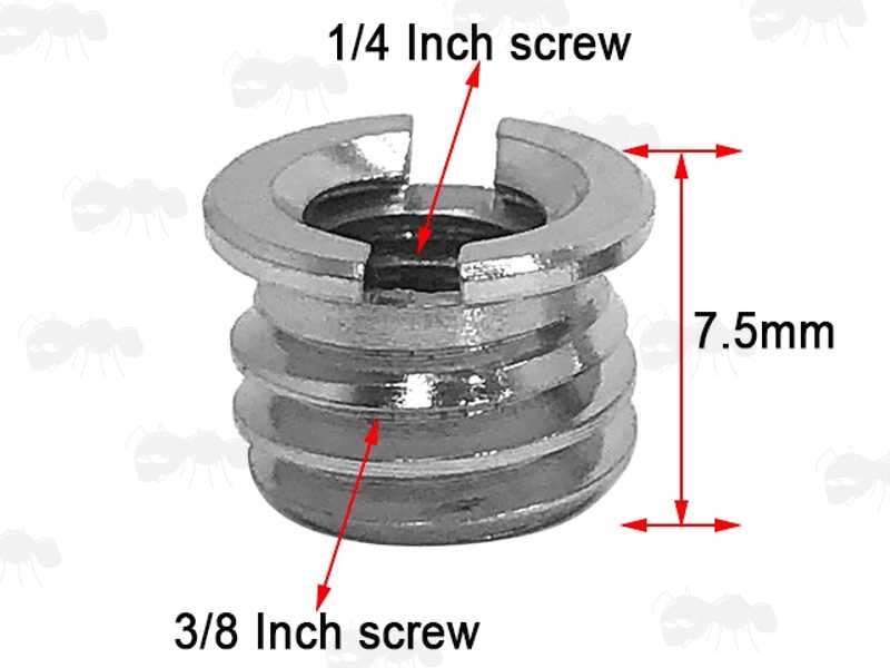 Dimensions of the Thread Insert 3/8-16 To 1/4-20 Adapter