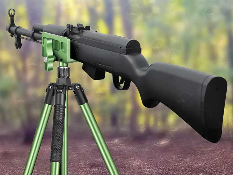Rifle Show in The Green Finished Metal Rifle Tripod Fitting Saddle Mount Rest for 1/4-20 and 3/8-16 Threaded Rifle Shooting Sticks, Bipod or Tripods
