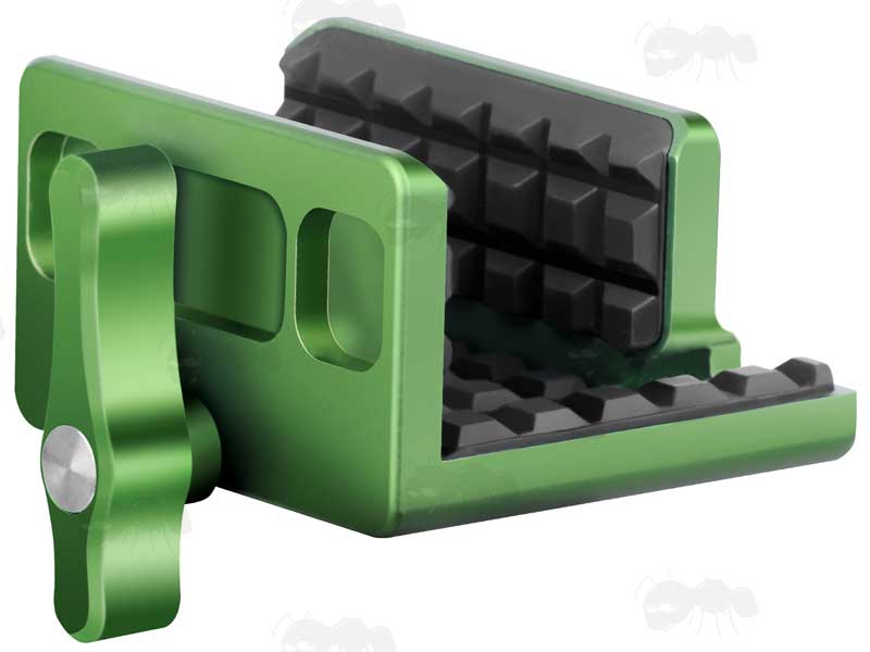 Green Finished Metal Rifle Tripod Fitting Saddle Mount Rest for 1/4-20 and 3/8-16 Threaded Rifle Shooting Sticks, Bipod or Tripods