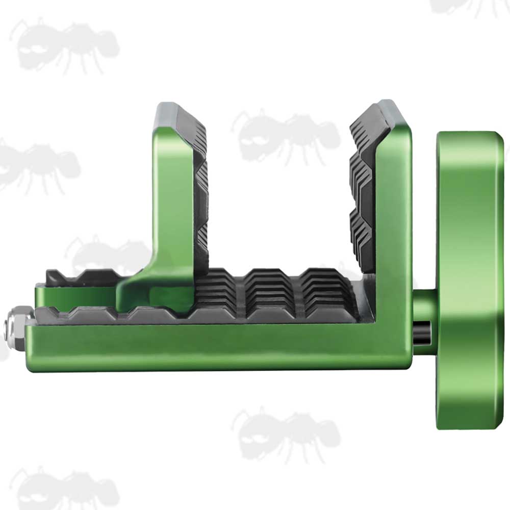 Green Finished Metal Rifle Tripod Fitting Saddle Mount Rest for 1/4-20 and 3/8-16 Threaded Rifle Shooting Sticks, Bipod or Tripods