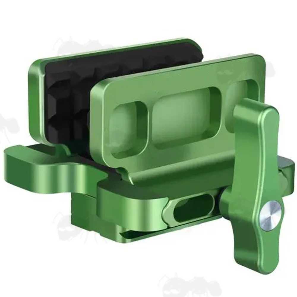 Green Finished Metal Rifle Tripod Fitting Saddle Mount Rest for ARCA-Style and 1/4-20 and 3/8-16 Threaded Rifle Shooting Sticks, Bipod or Tripods