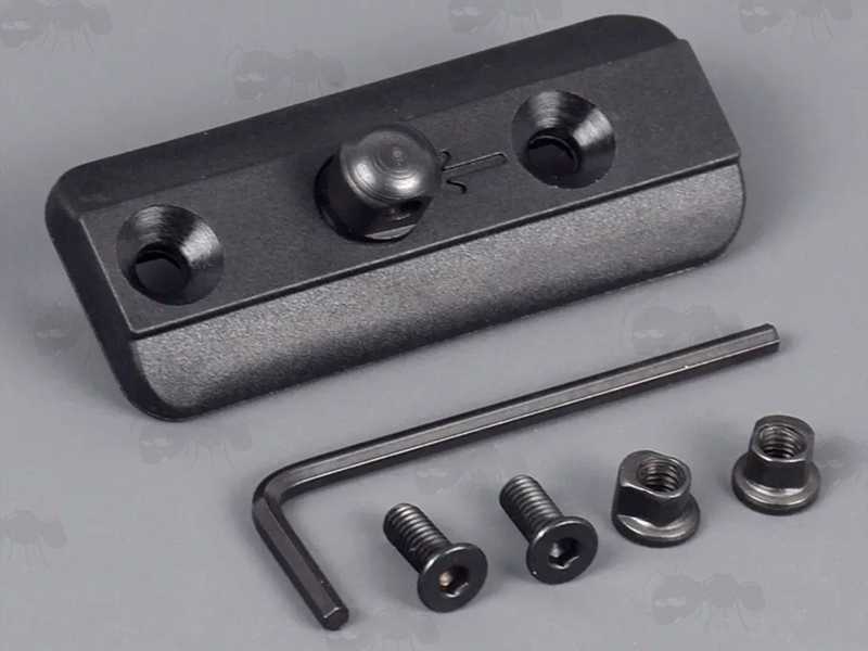 QD Stud View on The KeyMod Rail Fitting Bipod Stud with Fittings
