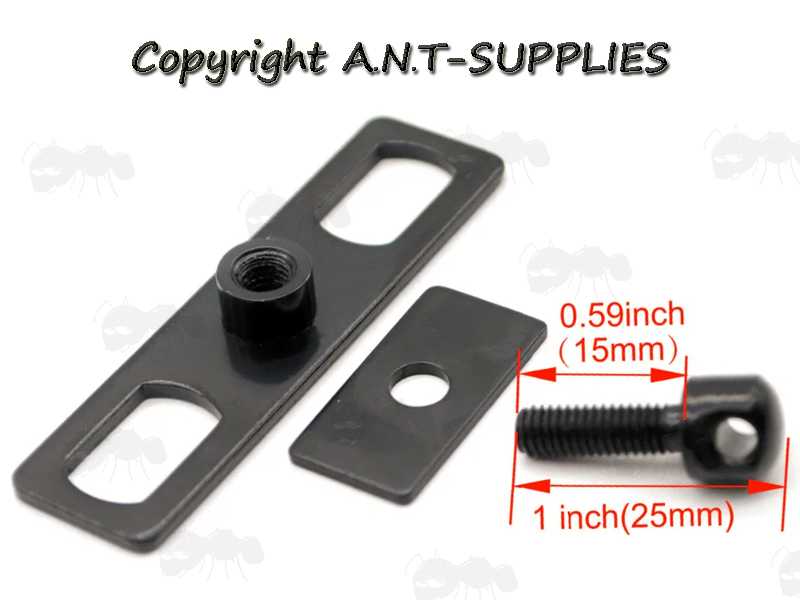 Dismantled View of The QD Telescopic Rifle Bipod Adapter with Fixing Plate for Hollow Forends