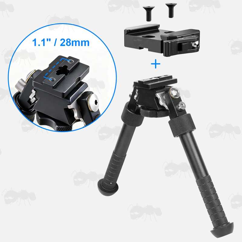 Fitting Guide for The Black Anodised Aluminium ARCA-Swiss Rail to 17S Adapter with Quick-Release Lever to a NC Bipod