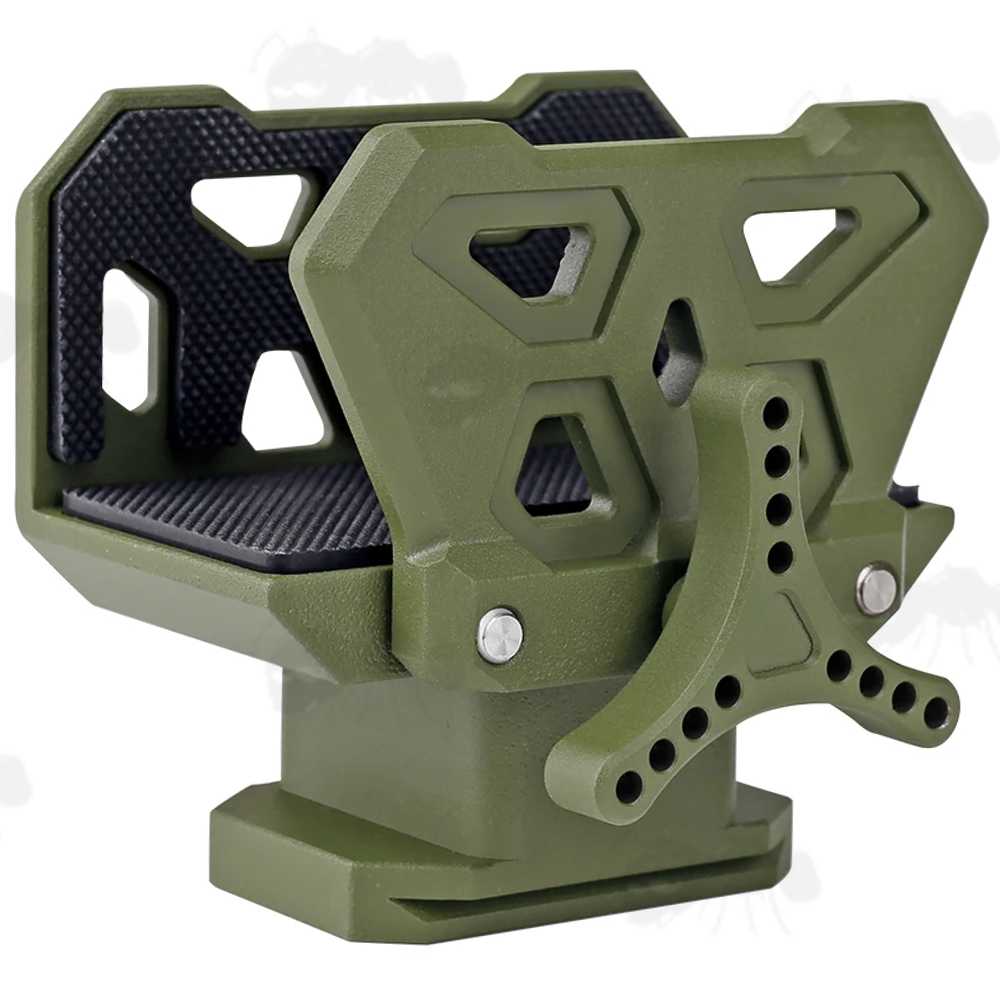 All Green Metal Rifle Tripod Fitting Saddle High-Profile Cradle for ARCA-Swiss and 3/8 Inch Threaded Tripods
