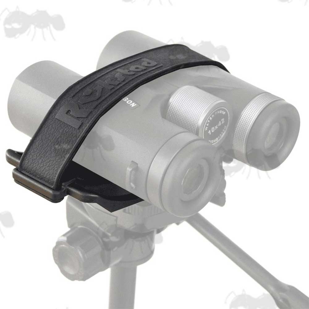 All Black Shooting Stick Threaded Binocular Rest Adapter With Binoculars Fitted