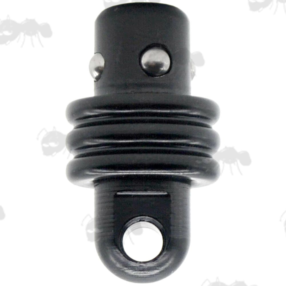 Black Push Button Swivel 10mm Socket to QD Stud Adapter