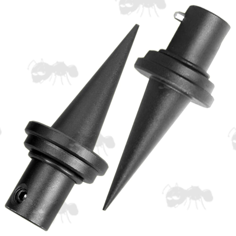 Pair of Black Metal Spike Feet for Atlas Style Telescopic Rifle Bipods