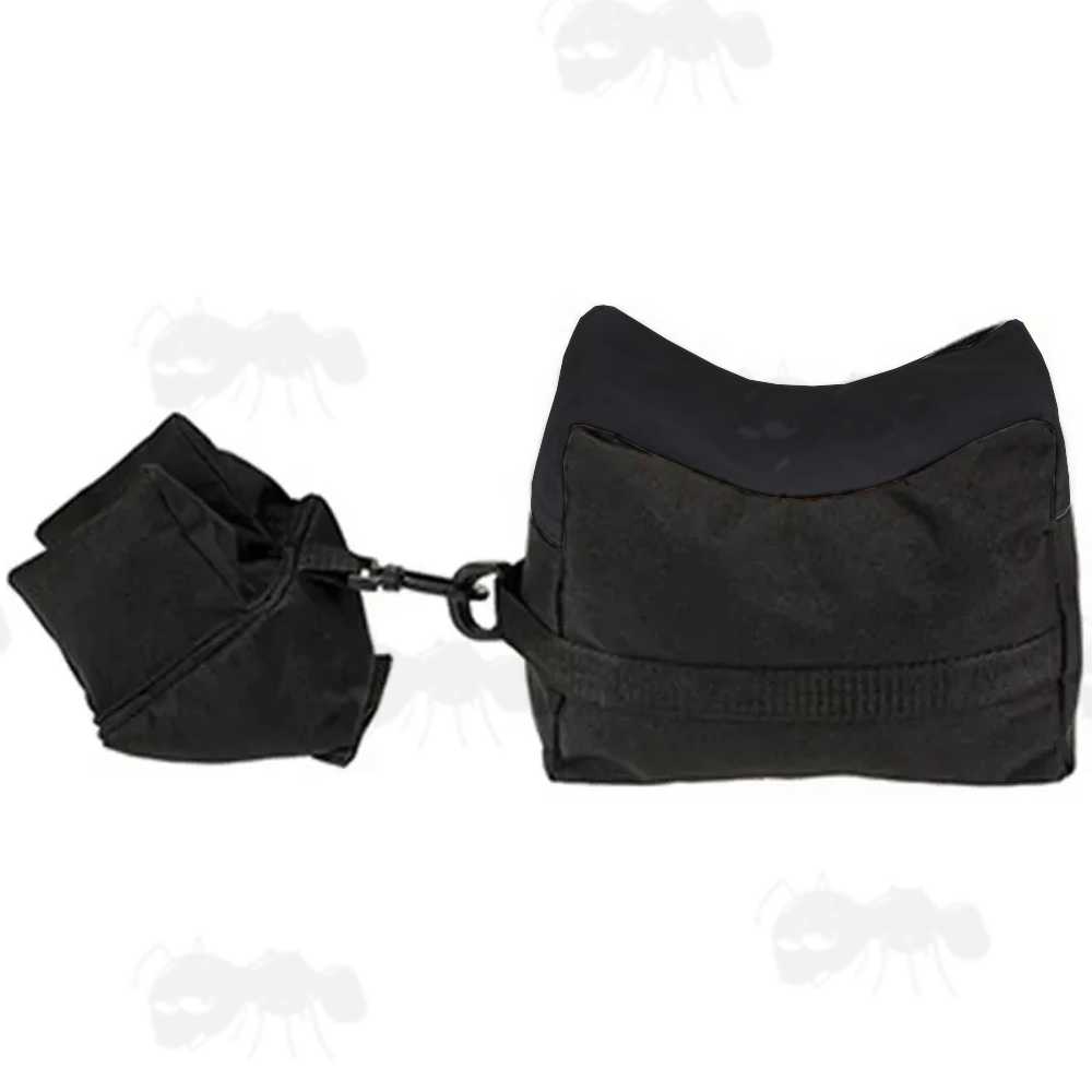 Black Canvas Front and Rear Combo Rifle Rest Shooting Bags