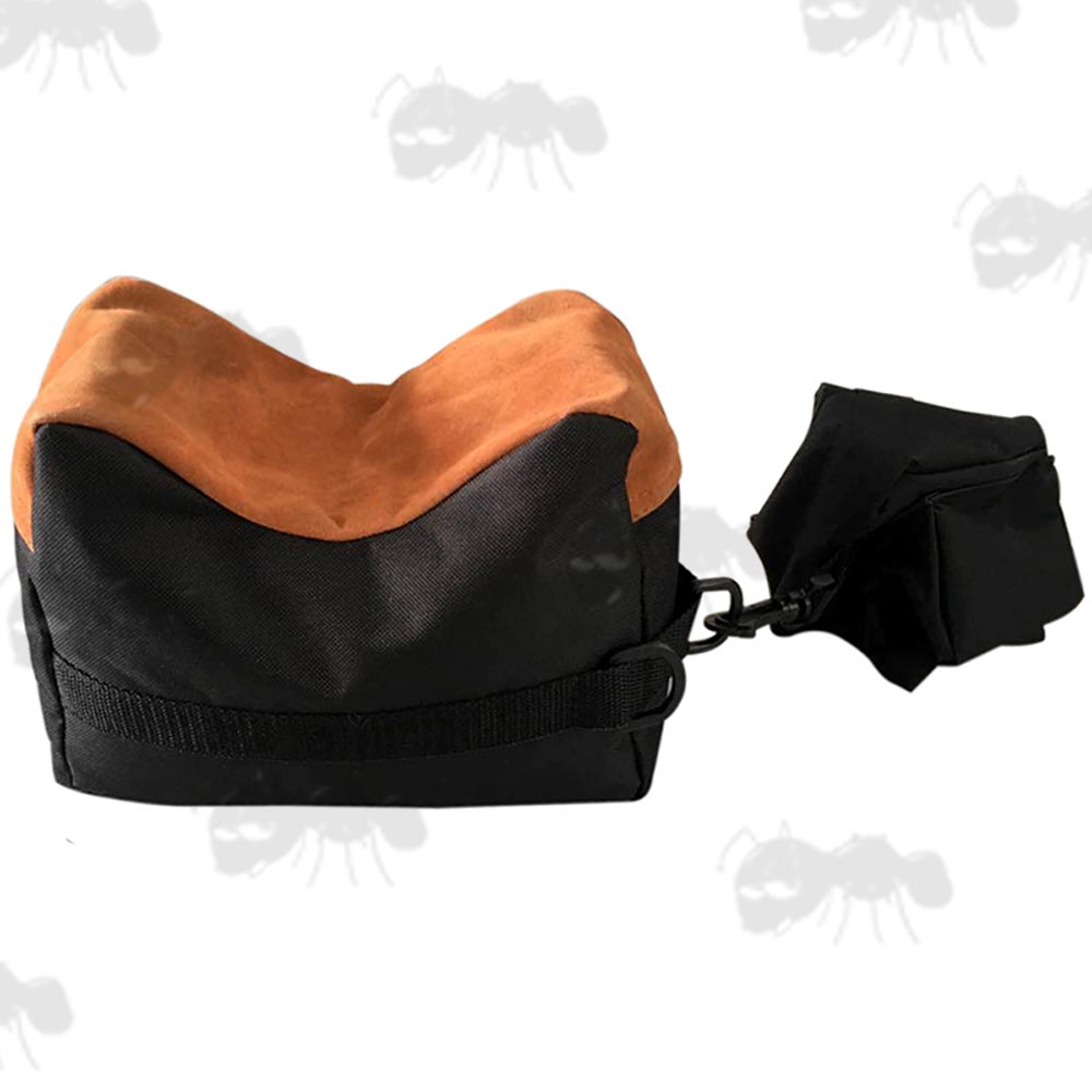 Brown and Black Canvas Front and Rear Combo Rifle Rest Shooting Bags