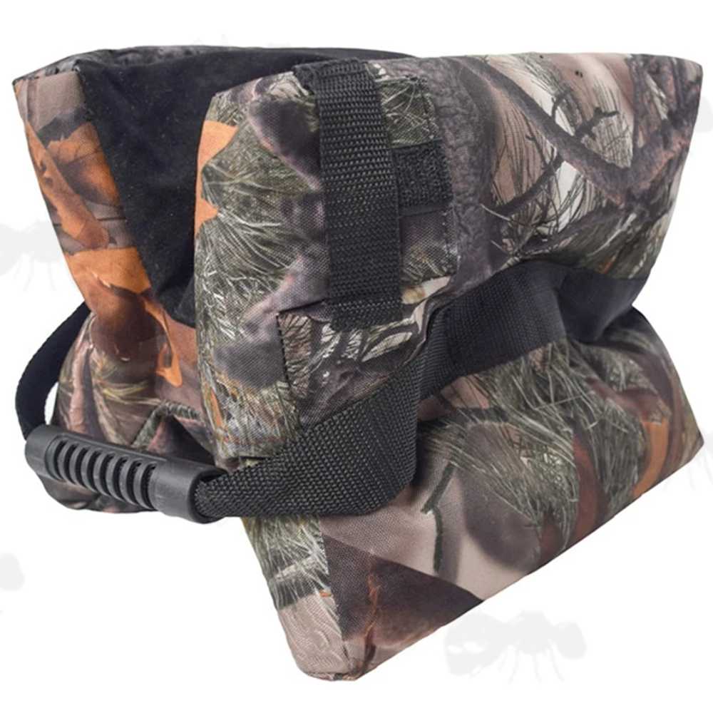 Pinetree Camouflage Polyester Canvas and Black Suede Big H Shooting Bag Rest