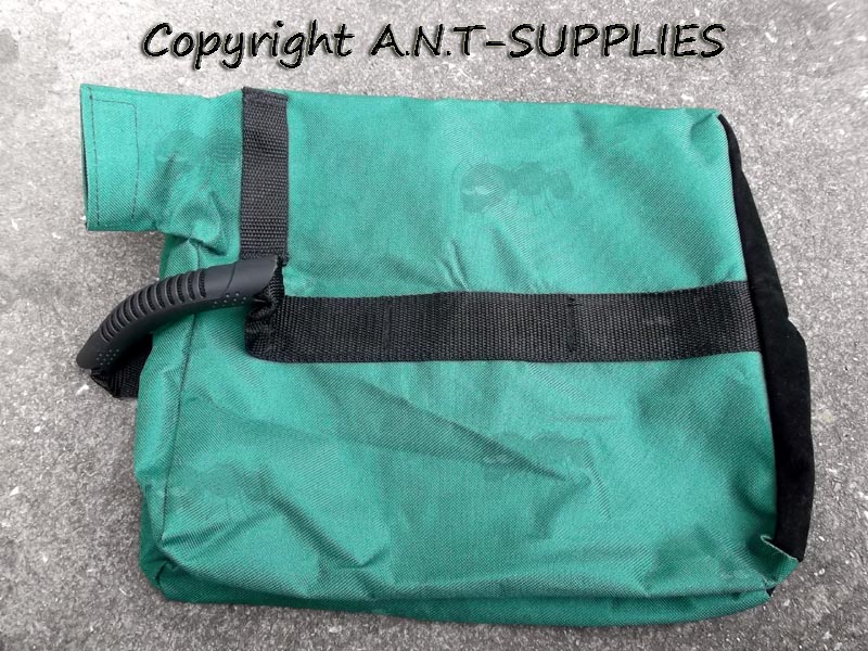 Teal Green Polyester Canvas and Black Suede Big H Shooting Bag Rest