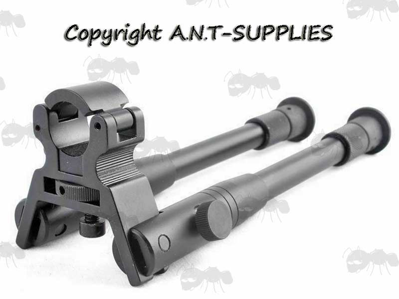 Standard Length Aluminium Rifle Bipod with Quick Release Barrel Clamp